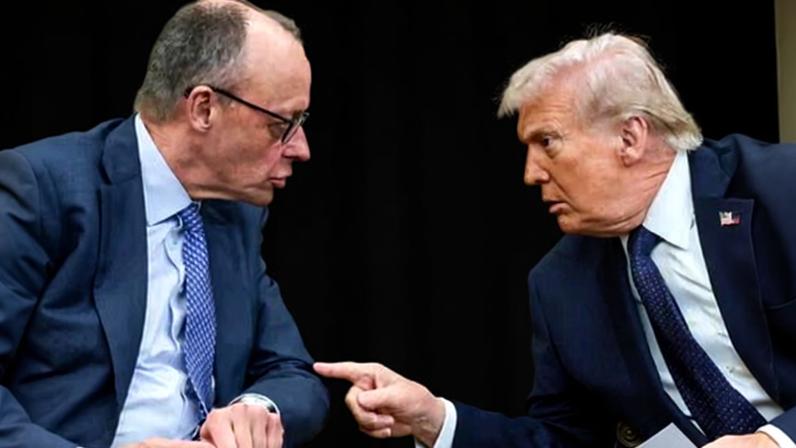 Friedrich Merz and Donald Trump at a meeting in the Oval Office, Washington, 3 March 2026.