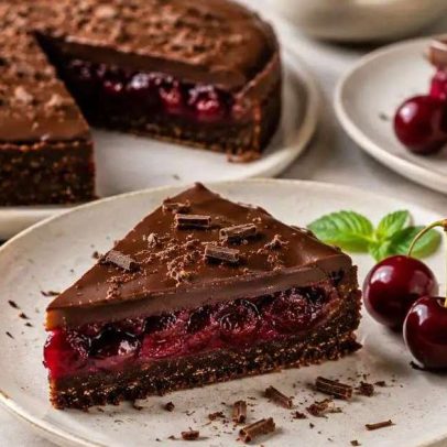 Torta de cereja com chocolate fit: cremosa, saudável e prática