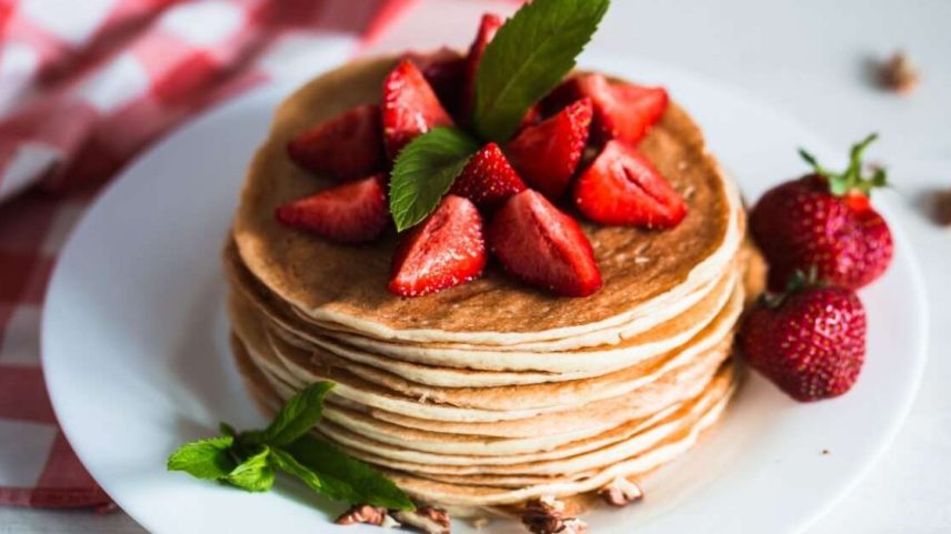 Panquecas com morango