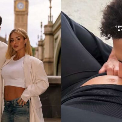 Bruna Rotta revela gravidez e recebe beijos de Kauã Elias