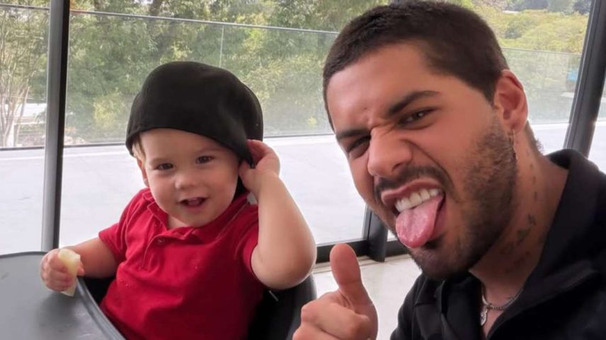 Zé Felipe encanta em cliques com os filhos em Goiânia