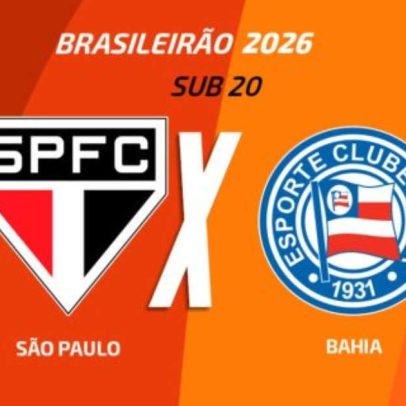 São Paulo x Bahia Sub-20 onde assistir, escalações e arbitragem
