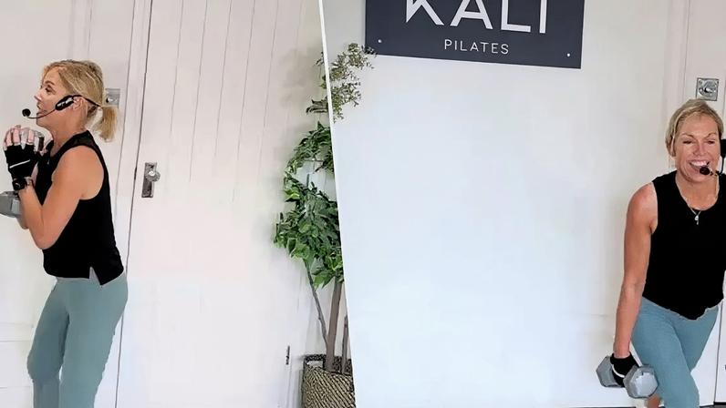 Lisa Webster, professora de Pilates: 'Esta rotina com halteres, que pode ser feita em casa em 30 minutos, é perfeita para ganhar força depois dos 60 anos'.