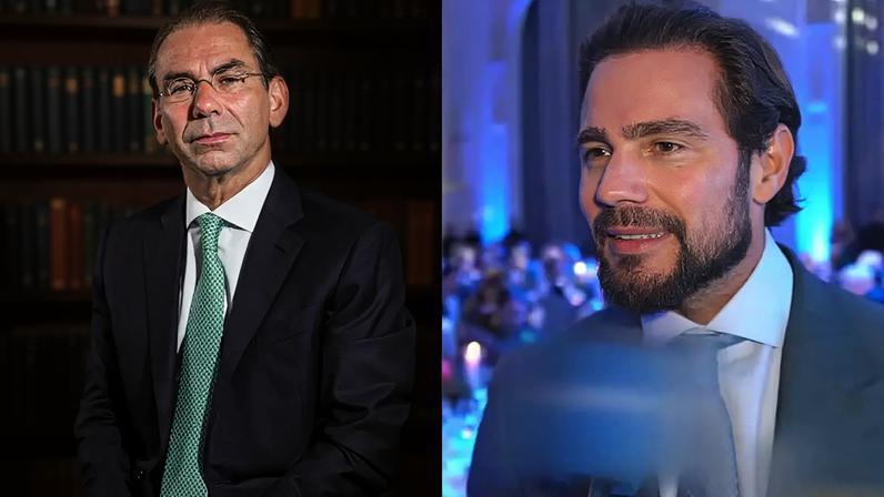 À esquerda, o advogado José Luis Oliveira Lima, o Juca. À direita, Daniel Vorcaro, dono do Banco Master