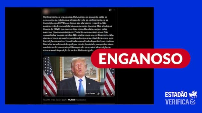 Vídeo não mostra Trump falando sobre hantavírus.
