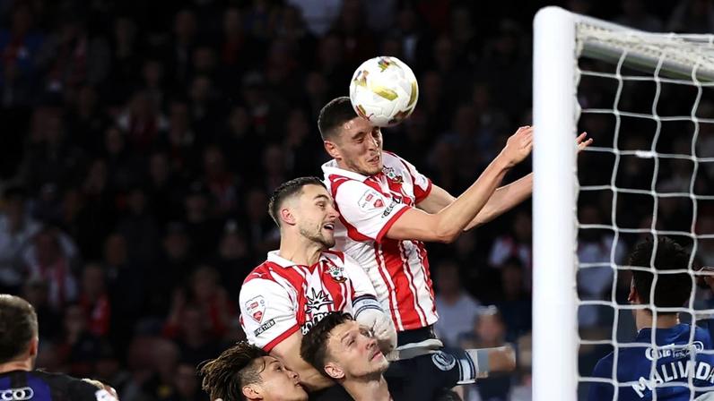 Ross Stewart rises highest to nod home Southampton’s equaliser just before half-time.