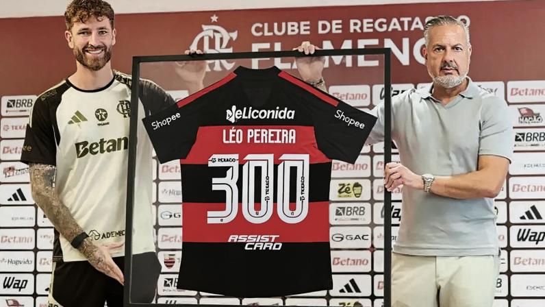 Flamengo homenageia Léo Pereira pelos 300 jogos