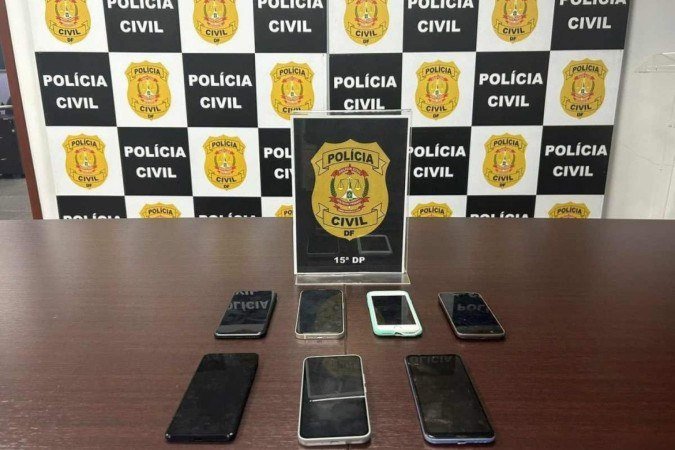 A recuperação dos celulares, realizada pela PCDF, foi feita por meio de inteligência policial e de equipes de investigação das delegacias - (crédito: Reprodução/PCDF)