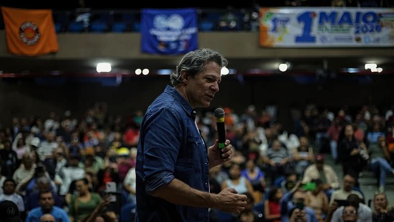 Fernando Haddad participou de evento do Dia do Trabalhador organizado pela Força Sindical, em São Paulo (SP) - (crédito: Divulgação/Diogo Zacarias)