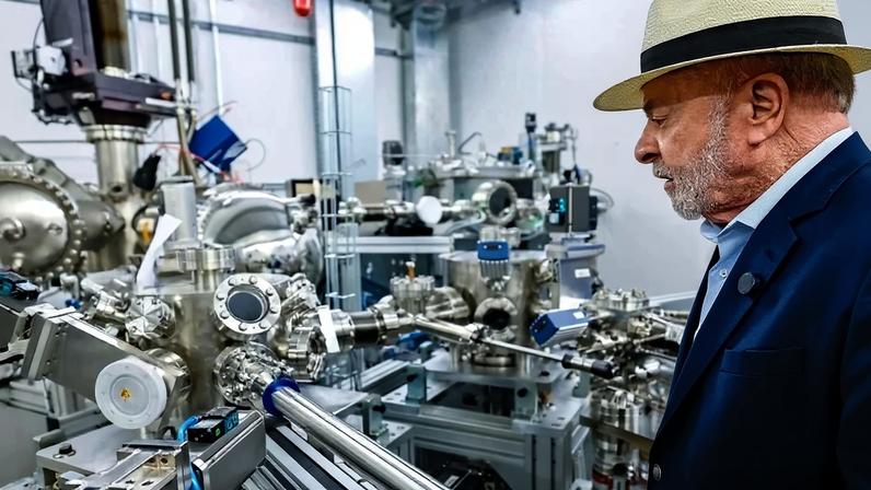 Lula visita as novas linhas de luz do CNPEM. Ampliação do Sirius coloca o Brasil em um seleto grupo de países que utilizam tal tecnologia - (crédito: Ricardo Stuckert / PR)