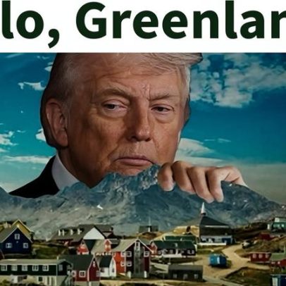 Trump compartilha montagem em que parece segurar a Groenlândia