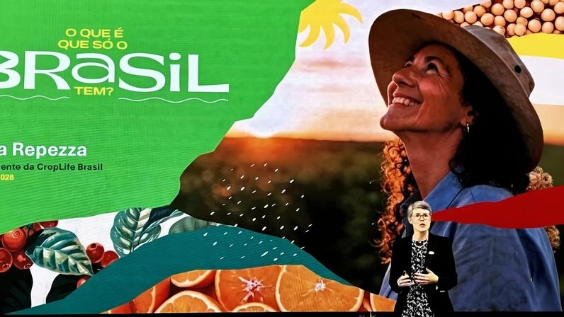 Ana Repezza, presidente da CropLife Brasil, durante o lançamento da campanha "O que é que só o Brasil tem?". - (crédito: Natália Bosco/ CropLife Brasil )