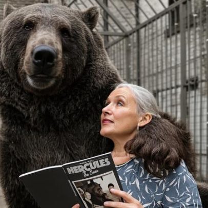 Urso Hércules é adotado por casal e criado como membro da família