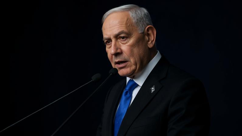 Israel?s Prime Minister Benjamin Netanyahu speaks during a ceremony commemorating Israel?s Remembrance Day for fallen soldiers, or Yom HaZikaron, at the Military Cemetery on Mount Herzl in Jerusalem on April 21, 2026. (Photo by Ilia YEFIMOVICH / POOL / AFP)