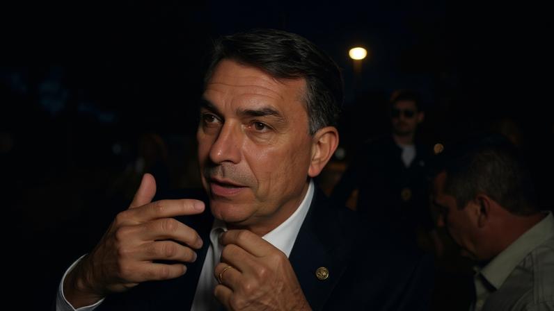 Antes de embarcar para São Paulo, Flávio participa nesta terça-feira (19), às 11h, de uma reunião com a base aliada na sede nacional do PL, no Brasil 21, em Brasília - (crédito: AFP)