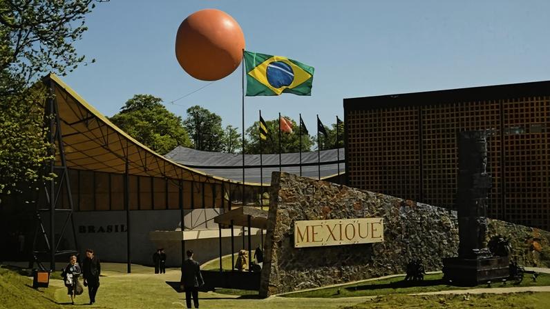 Ilustração do pavilhão do Brasil na Exposição Internacional Universal de Bruxelas de 1958 - (crédito: Acervo Sergio Bernardes /NPD FAU UFRJ)
