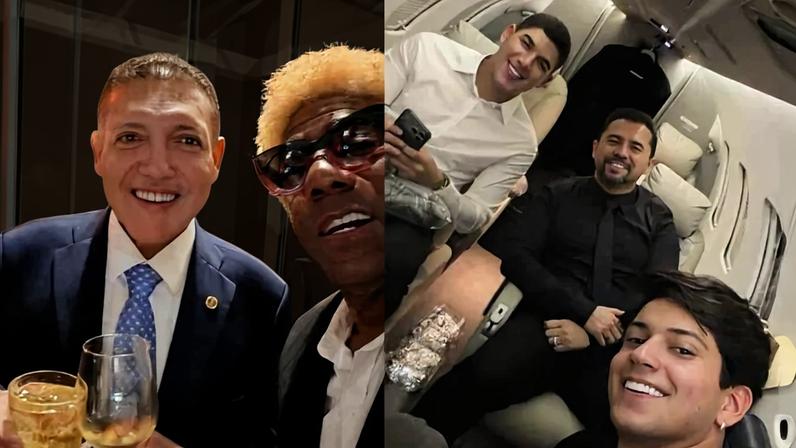 Ivo Meirelles e Nunes Marques (E). Xand Avião, Zé Vaqueiro e Léo Foguete (D) - (crédito: Reprodução/Instagram )