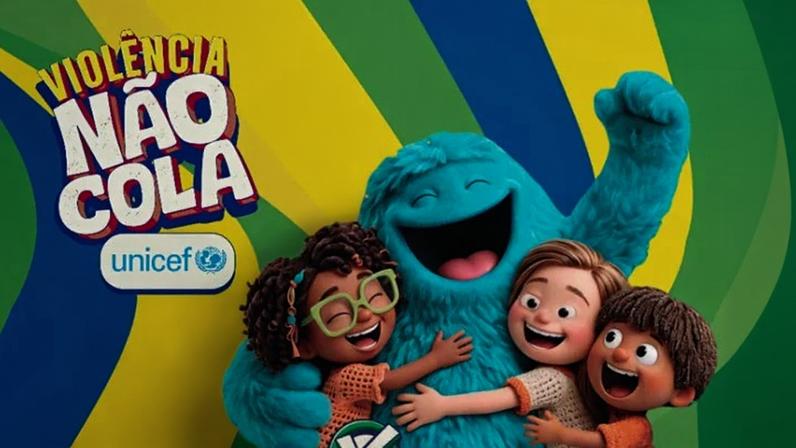 Campanha da Unicef "Violência não cola" trás um álbum de figurinhas com um tema de conscientização contra violência infantil