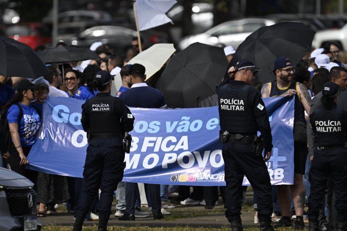 2026. Manifestação de bancários por um BRB público. - (crédito: Carlos Vieira/CB/D.A Press)