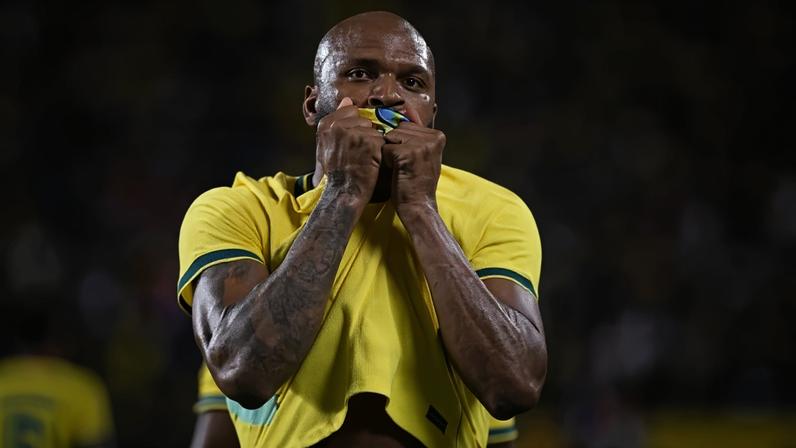 ORLANDO (USA), 31/03/2026 - CBF / SELECAO BRASILEIRA / ESPORTE / BRASIL vs CROACIA - Comemoracao de IGOR THIAGO, autor do segundo gol brasileiro na partida entre Brasil vs Croacia, em jogo amistoso internacional antes da Copa do Mundo de Futebol, realizado no Camping World Stadium, em Orlando, nos Estados Unidos, nesta terca-feira (31).