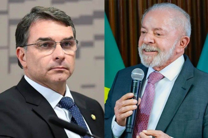 O senador Flávio Bolsonaro e o presidente Luiz Inácio Lula da Silva - (crédito: Reprodução)