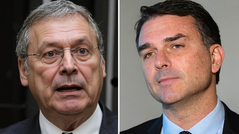 Em sessão conjunta do Congresso, Lindbergh cobrou explicações de Flávio sobre relação com o dono do Master, O senador, por sua vez, rebateu com críticas ao governo Lula - (crédito: Kayo Magalhães/Câmara dos Deputados e Carlos Moura/Agência Senado)