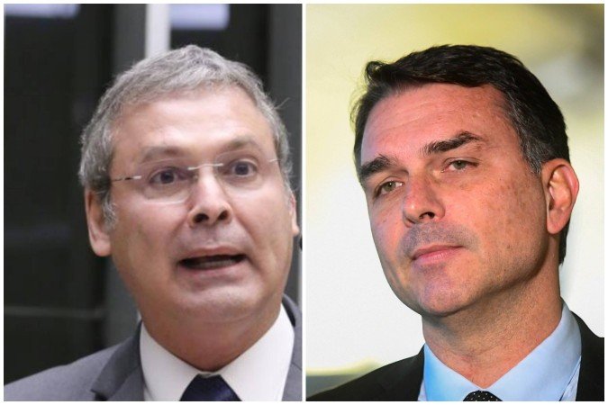 O deputado federal Lindbergh Farias (PT-RJ) anunciou, no fim da tarde desta quarta-feira (13/5), que vai apresentar à Polícia Federal e à Procuradoria-Geral da República, pedidos de prisão preventiva do senador Flávio Bolsonaro (PL-RJ) - (crédito: Kayo Magalhães/Câmara dos Deputados e Carlos Moura/Agência Senado)