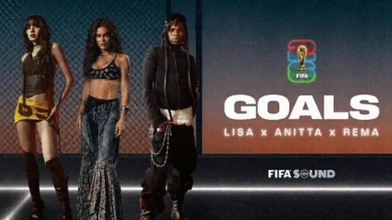 Anitta, ao lado de Lisa e Rema, para a música 'Goals' - (crédito: Foto: Divulgação/FIFA)