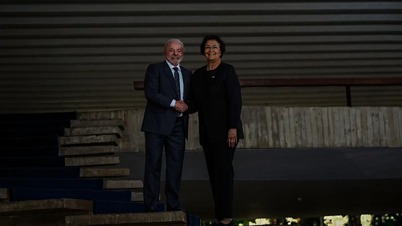 Lula ainda reforçou que o objetivo central do encontro com a presidente do Suriname, Jennifer Simons, é a união de esforços para o enfrentamento ao narcotráfico e ao tráfico de armas na região de fronteira - (crédito: Ricardo Stuckert/PR)