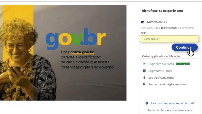 A recuperação da conta por e-mail estará disponível para os usuários que cadastrarem previamente um e-mail de recuperação no aplicativo GOV.BR - (crédito: Reprodução)