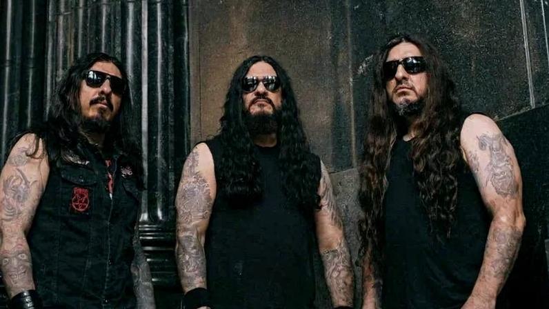 Banda Krisiun: Moyses Kolesne, Alex Camargo e Max Kolesne - (crédito: Maya Melchers/Divulgação)