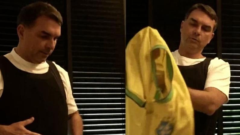 Flávio Bolsonaro diz que usa colete à prova de balas para evitar um ataque - (crédito: Reprodução/Redes sociais)