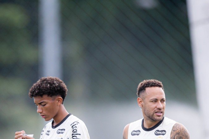 O jovem de 18 anos confirmou a agressão do companheiro de equipe mas já se resolveu com o camisa 10 da equipe - (crédito: Raul Baretta/Santos FC)