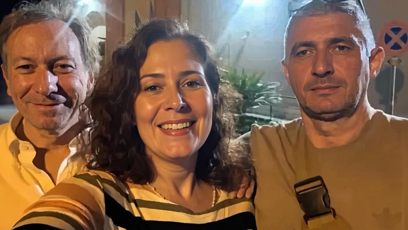 Pieremilio Sammarco, Zambelli e o marido Aginaldo. Ex-deputada postou vídeos na redes já em liberdade - (crédito: Instagram/Coronel Aginaldo)