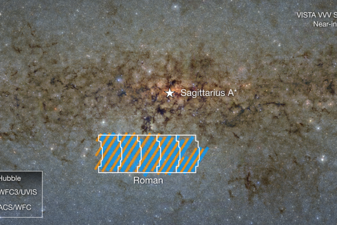 A imagem obtida pelo levantamento VISTA VVV revela o "bojo galáctico" nas proximidades de Sagitário A - (crédito: NASA/divulgação )