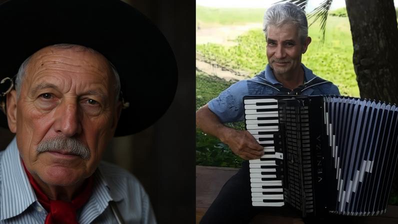 Gentil Scapini morreu e desejou que João Sebastião Gularte Correa tocasse na despedida. Mas amigo passou mal e também faleceu - (crédito: Acervo pessoal)