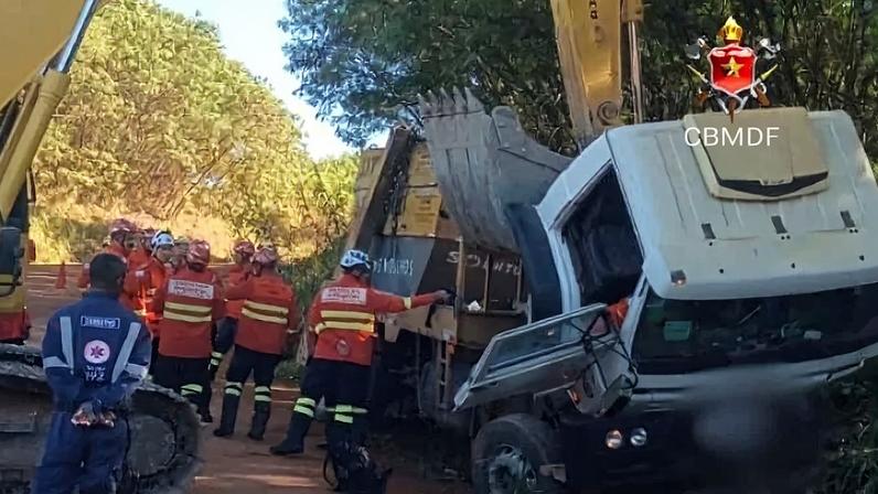 O homem veio a óbito no local, na manhã desta sexta-feira (8/5) - (crédito: Corpo de Bombeiros do Distrito Federal)
