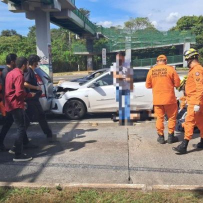 Engavetamento envolvendo quatro veículos deixa dois feridos na EPTG
