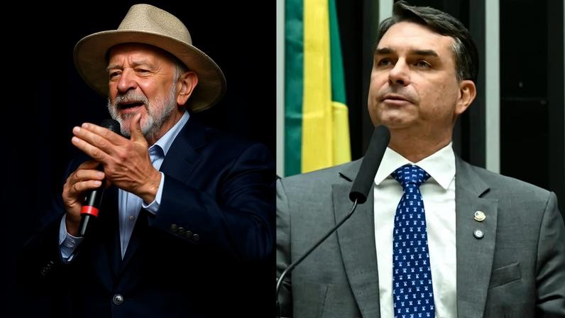 Presidente Lula e Flávio Bolsonaro - (crédito: Ricardo Stuckert/PR/Andressa Anholete/Agência Senado)