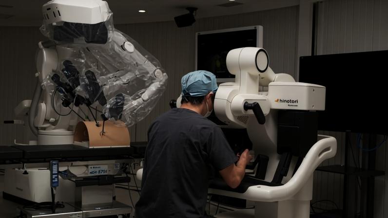 Na imagem, o robo Hinotori, desenvolvido pela Medicaroid, uma joint venture entre as empresas japonesas Kawasaki e Sysmex - (crédito: Divulgação)