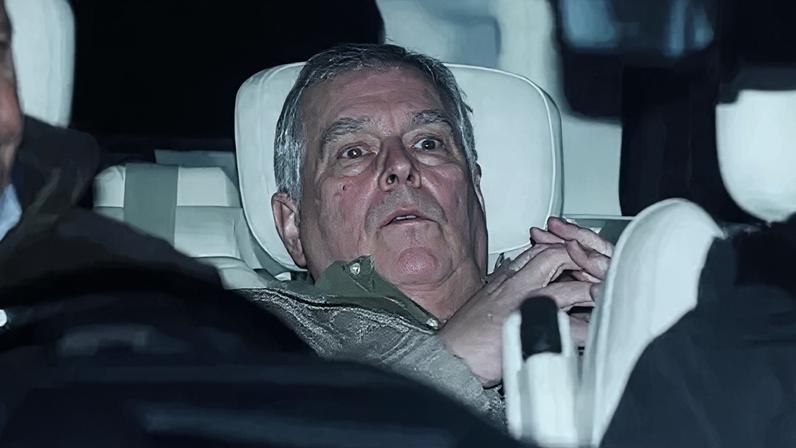 Reuters Andrew Mountbatten-Windsor in the back of a car