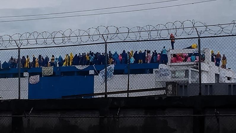 Inmates took to the roof of the prison in protest