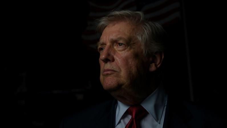 Donald Trump speaks to members of the media on May 8.