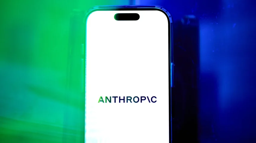 The Anthropic logo on a smartphone.