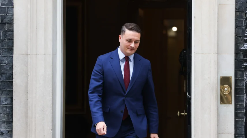 Wes Streeting leaves 10 Downing Street following a brief meeting with Keir Starmer on May 13.