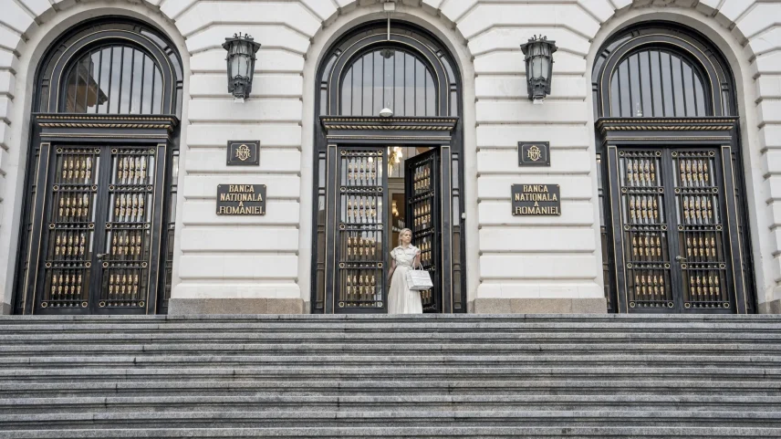 The National Bank of Romania in Bucharest, Romania.