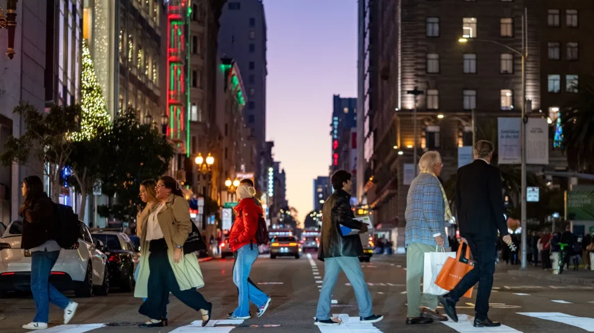 Shoppers in San Francisco, California.