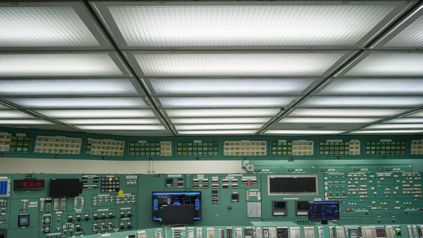 Control room at the nuclear plant on Three Mile Island.