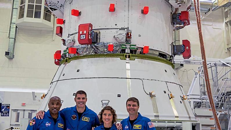 A tripulação da missão Artemis II (M. Cowan/European Space Agency//)