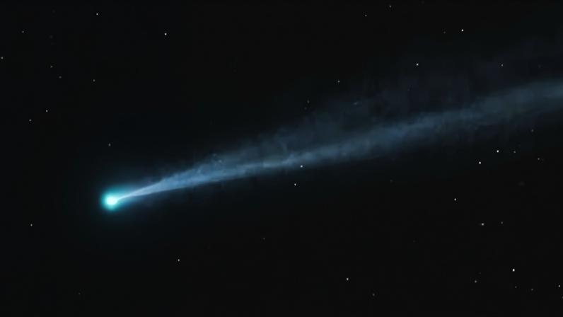 Stargazers in New Zealand can see the rare C/2025 R3 PanSTARRS comet, pictured over Yichun in China’s Heilongjiang province on 12 April 2026, over the next two weeks.
